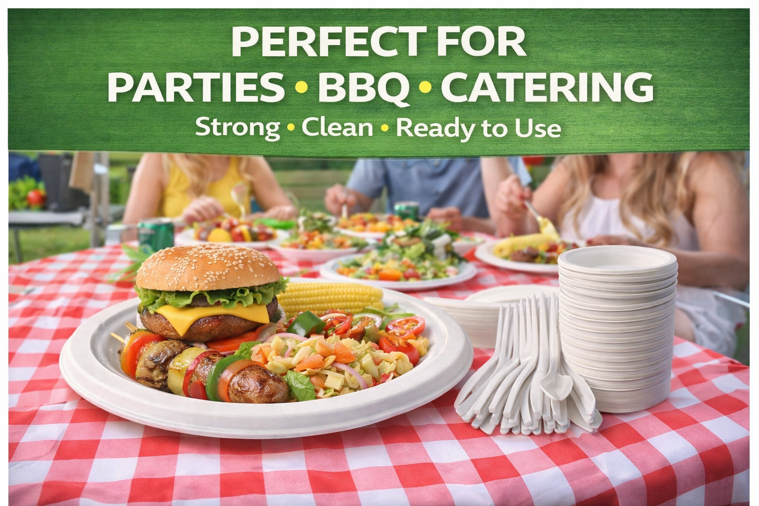 Bulk Deal – 8 Sets Compostable Plates & Cutlery (2,000 Pcs)