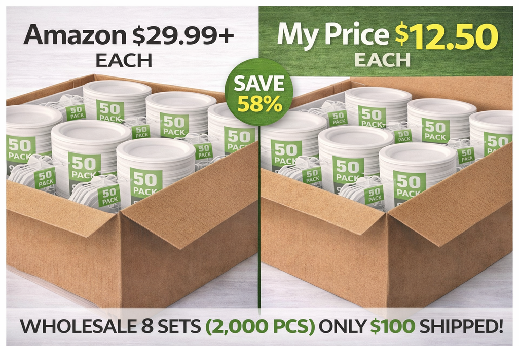 Bulk Deal – 8 Sets Compostable Plates & Cutlery (2,000 Pcs)