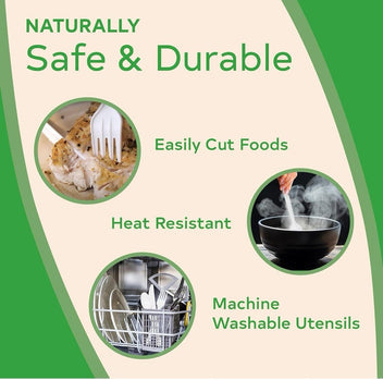 100% Compostable Cutlery Set – Heavy Duty Forks, Knives & Spoons (150 Count)