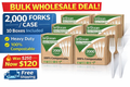 Wholesale Compostable Forks – 10 Boxes / 2,000 Count – Heavy Duty – Free Shipping