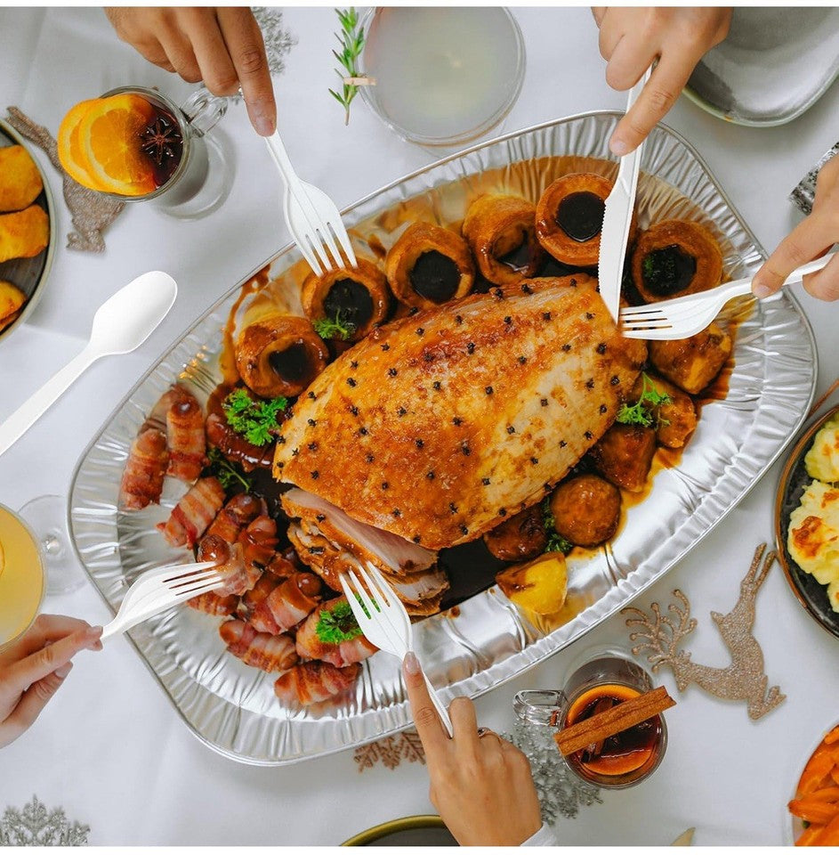 200 Compostable Forks 6.7" – Extra Heavy Duty Biodegradable Disposable Cutlery
