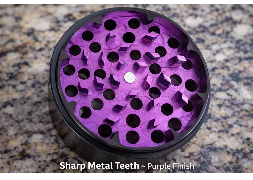 Purple 2.5" 4-Piece Aluminum Spice & Herb Grinder – Heavy Duty Metal Kitchen Crusher