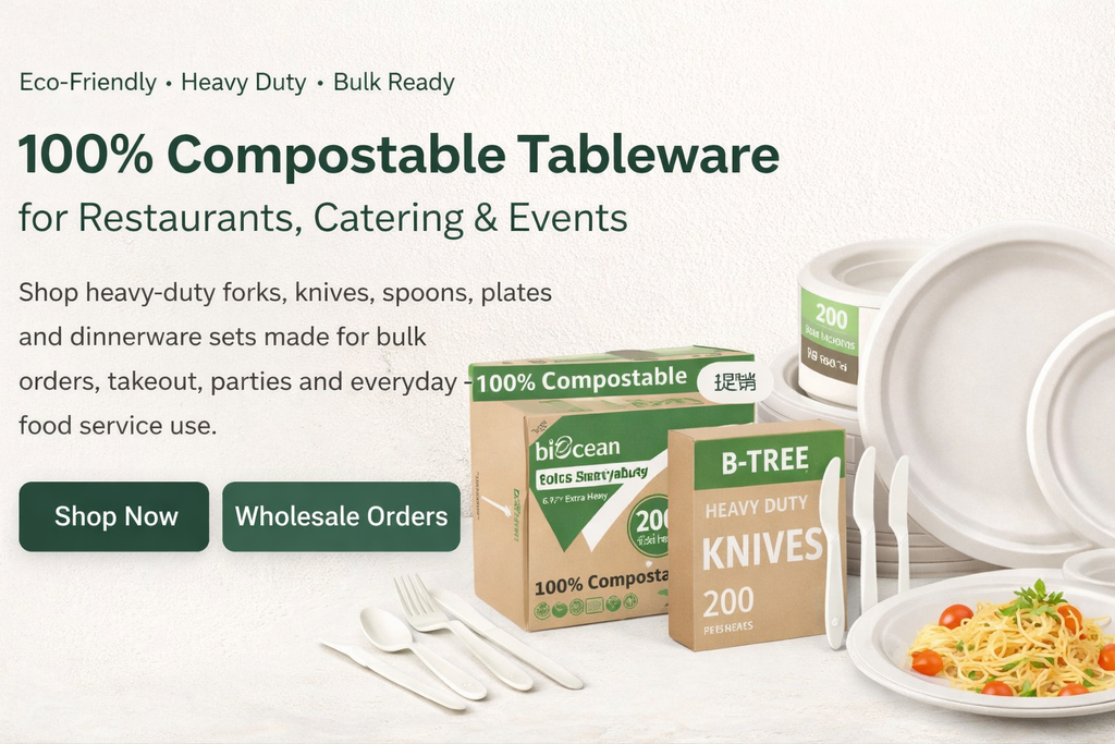 Bulk Deal – 8 Sets Compostable Plates & Cutlery (2,000 Pcs)