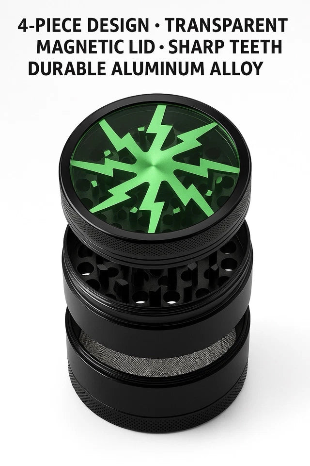 4-Layer Aluminum Spice Grinder with Magnetic Lid – Sharp Teeth, Easy Grinding