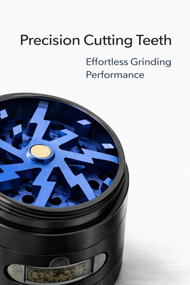 Premium 4-Layer Manual Kitchen Spice Grinder – Blue Metal Finish